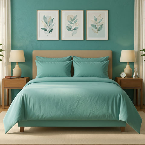 Luxury Homes Bamboo-Blend Sheet Set (6-Piece) – Deep Pocket Cooling Bed Sheets with 4 Pillowcases, Soft & Breathable Bedding (Twin–Cal King)