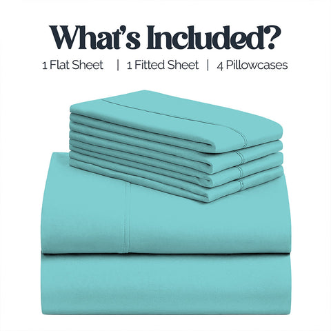6-Piece Super-Soft 1600 Series Bed Sheet Set  90 GSM Microfiber Polyester Bedding