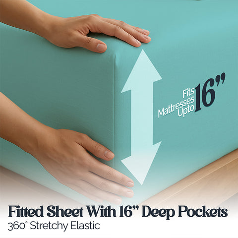 6-Piece Super-Soft 1600 Series Bed Sheet Set  90 GSM Microfiber Polyester Bedding