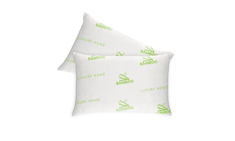 2-Pack: Bamboo Memory Foam Cooling Hypoallergenic Pillows - Back, Stomach, Side Sleeper Firm