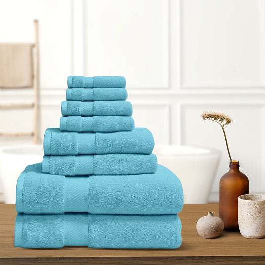 8-Piece: 100% Organic Cotton Bath Towel Set