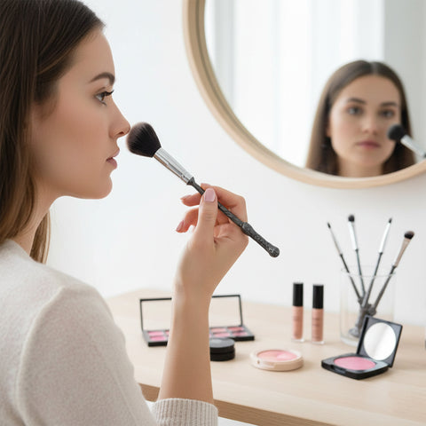 Wizard-Inspired Makeup Brush Set – Wand-Style Cosmetic Brushes with Soft Bristles – Elegant Face & Eye Makeup Brushes, Gift-Ready Design