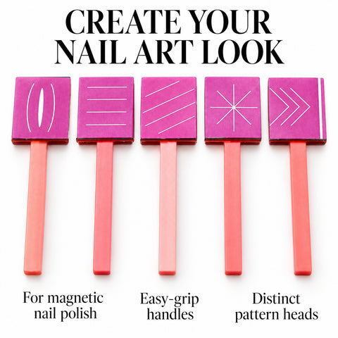 Magnetic Nail Art Wand Set – 5-Piece Tools, 1 or 2 Sets