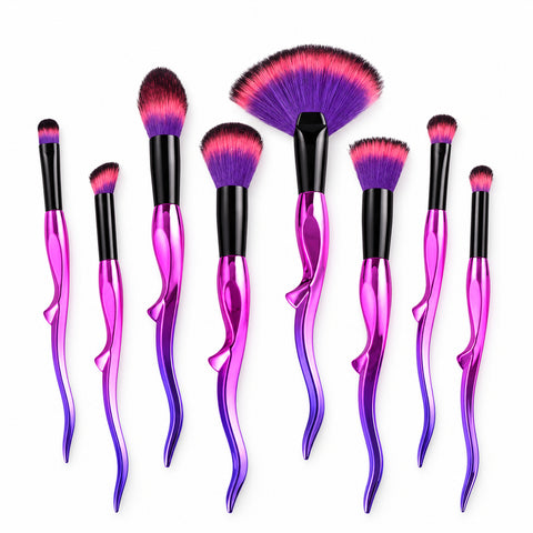 8-Piece Makeup Brush Set – Face, Eye and Detail Brushes, Pink or Purple