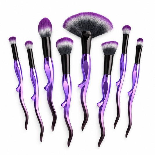 8-Piece Makeup Brush Set – Face, Eye and Detail Brushes, Pink or Purple