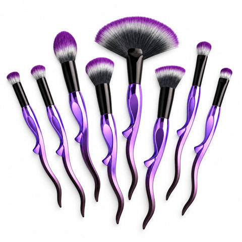 8-Piece Makeup Brush Set – Face, Eye and Detail Brushes, Pink or Purple