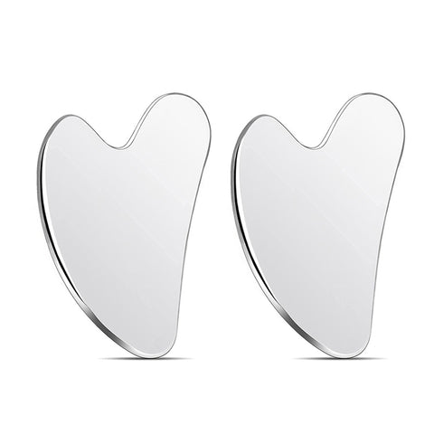 Stainless Steel Gua Sha Tool – Facial and Body Massage Scraper, 1-Pack or 2-Pack