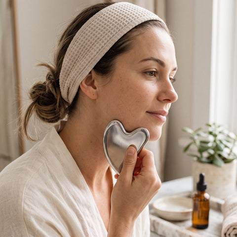 Stainless Steel Gua Sha Tool – Facial and Body Massage Scraper, 1-Pack or 2-Pack