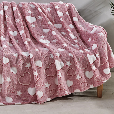 Glow in the Dark Ultra Soft Micro Plush Fleece Blanket 50" x 60" Throw for Kids and Teens – Lightweight, Cozy, Machine Washable Blanket for Bed, Couch, or Travel