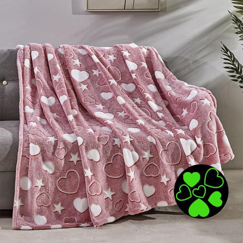 Glow in the Dark Ultra Soft Micro Plush Fleece Blanket 50" x 60" Throw for Kids and Teens – Lightweight, Cozy, Machine Washable Blanket for Bed, Couch, or Travel
