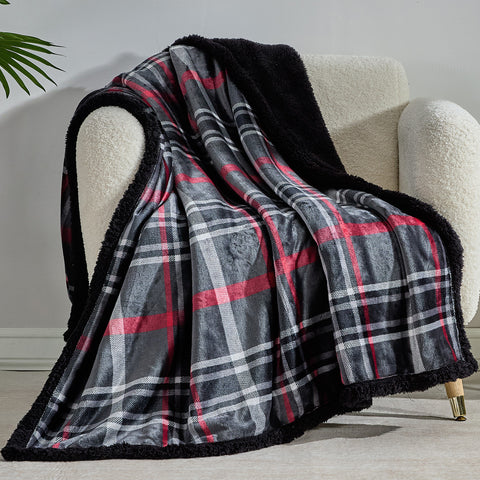 Soft Plush Throw Blanket – 50" x 60" | Cozy Lightweight Polyester Blanket for Couch, Sofa & Bed | Plaid, Sherpa & Romantic Rose Designs