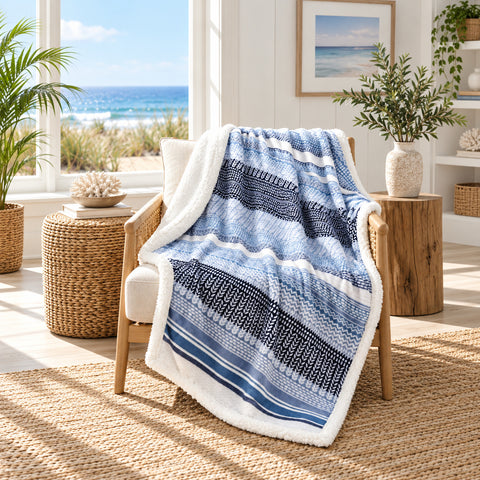 Ultra-Soft Microplush Printed Sherpa Throw Blanket – 50" x 60"  Lightweight Warm Fleece Blanket for Couch, Sofa & Bed | 100% Polyester | Machine Washable