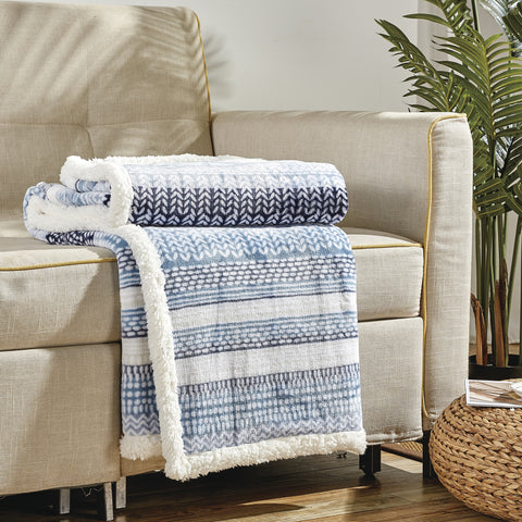 Ultra-Soft Microplush Printed Sherpa Throw Blanket – 50" x 60"  Lightweight Warm Fleece Blanket for Couch, Sofa & Bed | 100% Polyester | Machine Washable