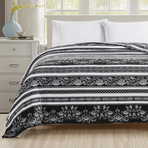 Ultra-Soft Lightweight Printed Bed Blanket – All-Season Microfiber Throw – Queen and King Sizes – Stylish and Comfortable Bedding for Home Use