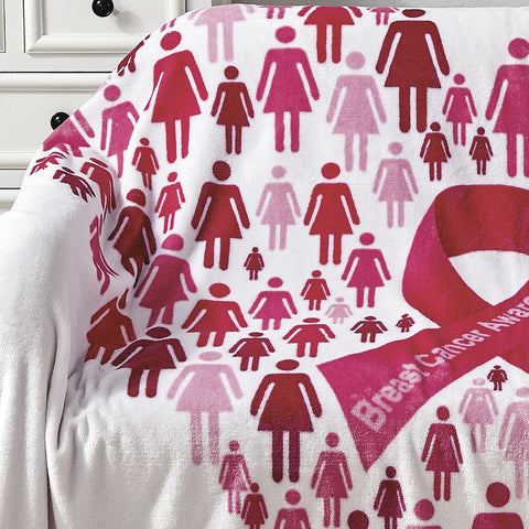 Ultra Soft Plush Throw Blanket 50" x 70" – Lightweight, Warm, All-Season Blanket – Cancer Awareness Inspired Design, Machine Washable, Perfect Comfort Gift