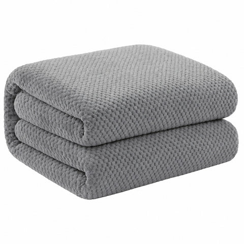Micro Plush Popcorn Textured Blanket – Twin Size 66" x 86" Soft Lightweight Polyester Bed Blanket