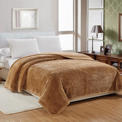 Micro Plush Popcorn Textured Blanket – Twin Size 66" x 86" Soft Lightweight Polyester Bed Blanket