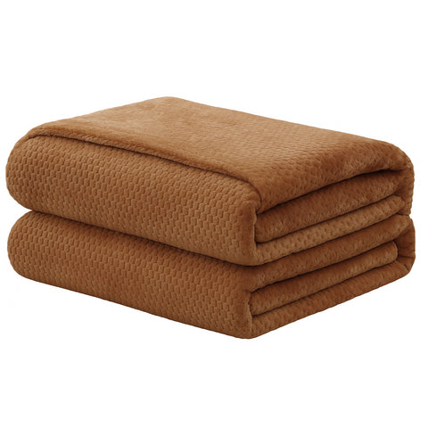Micro Plush Popcorn Textured Blanket – Twin Size 66" x 86" Soft Lightweight Polyester Bed Blanket