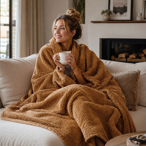 Micro Plush Popcorn Textured Blanket – Twin Size 66" x 86" Soft Lightweight Polyester Bed Blanket