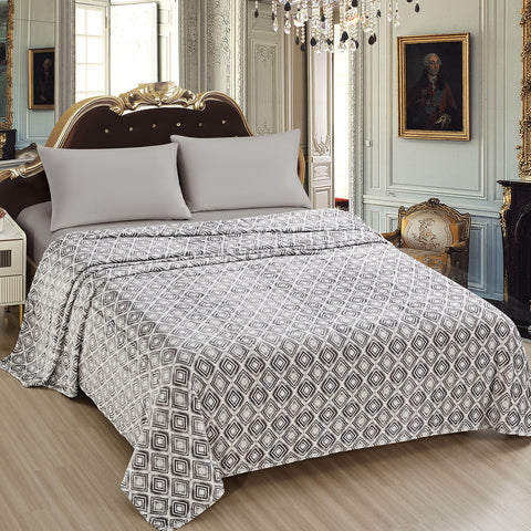 Ultra-Soft Lightweight Printed Bed Blanket – All-Season Microfiber Throw – Queen and King Sizes – Stylish and Comfortable Bedding for Home Use