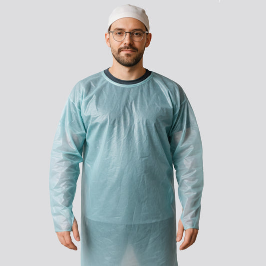 10-Pack Disposable Protective Gowns – Paint, Dust & Splash Protection with Waist Tie and Thumb Loops (One Size)