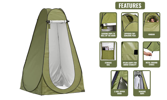 Waterproof Portable Privacy Pop up tent with Convenient Carrying Bag for Outdoor Camping Fishing Beach Shower Toilet Changing Room