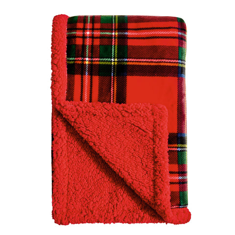 Classic Red Plaid Throw Blanket 50" x 60" Lightweight Soft Polyester Decorative Throw