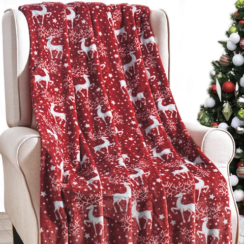Holiday and Christmas Micro Plush Throw Blanket – Soft 50" x 60" Cozy Blanket for Couch, Bed, or Living Room – Lightweight, Warm, All-Season Comfort, Machine Washable