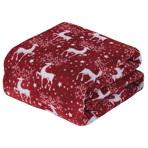 Holiday and Christmas Micro Plush Throw Blanket – Soft 50" x 60" Cozy Blanket for Couch, Bed, or Living Room – Lightweight, Warm, All-Season Comfort, Machine Washable