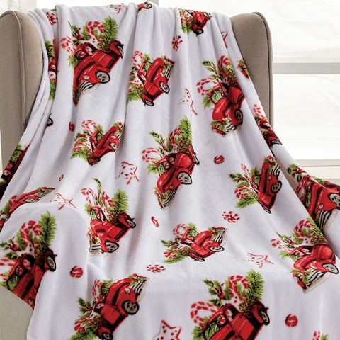 Holiday and Christmas Micro Plush Throw Blanket – Soft 50" x 60" Cozy Blanket for Couch, Bed, or Living Room – Lightweight, Warm, All-Season Comfort, Machine Washable