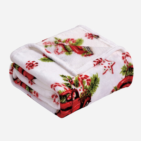 Holiday and Christmas Micro Plush Throw Blanket – Soft 50" x 60" Cozy Blanket for Couch, Bed, or Living Room – Lightweight, Warm, All-Season Comfort, Machine Washable