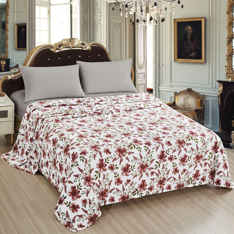 Ultra-Soft Lightweight Printed Bed Blanket – All-Season Microfiber Throw – Queen and King Sizes – Stylish and Comfortable Bedding for Home Use