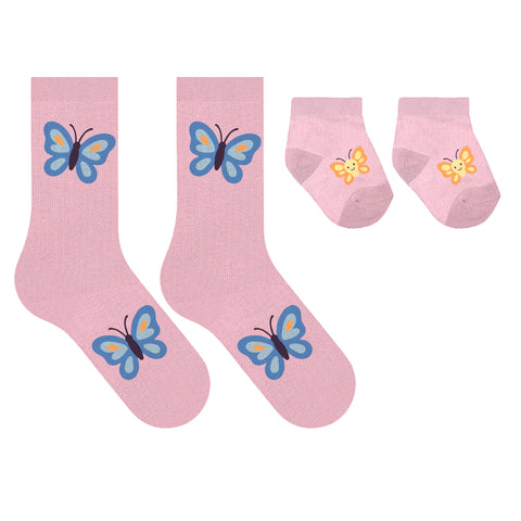 Mommy and Baby Matching Socks Set (0–6 Months) – Non Slip Baby Socks with Grips & Adult Non Skid Socks for Mom – Newborn Gift Set for Baby Shower