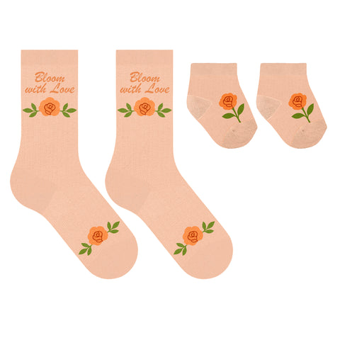 Mommy and Baby Matching Socks Set (0–6 Months) – Non Slip Baby Socks with Grips & Adult Non Skid Socks for Mom – Newborn Gift Set for Baby Shower