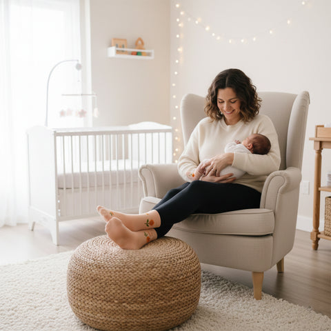 Mommy and Baby Matching Socks Set (0–6 Months) – Non Slip Baby Socks with Grips & Adult Non Skid Socks for Mom – Newborn Gift Set for Baby Shower