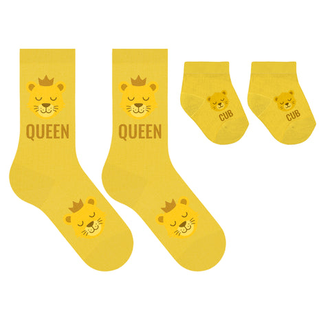 Mommy and Baby Matching Socks Set (0–6 Months) – Non Slip Baby Socks with Grips & Adult Non Skid Socks for Mom – Newborn Gift Set for Baby Shower