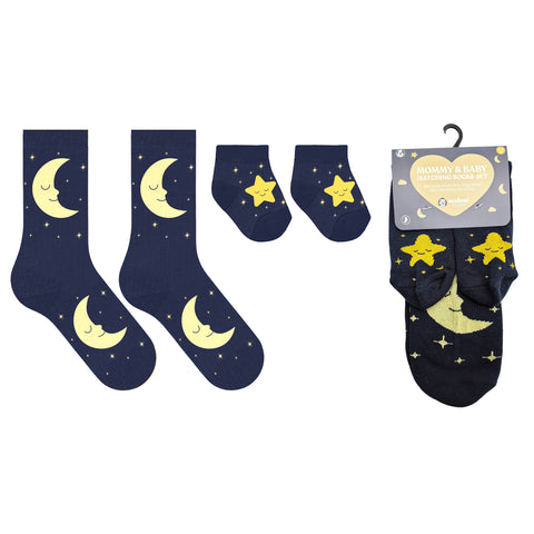 Mommy and Baby Matching Socks Set (0–6 Months) – Non Slip Baby Socks with Grips & Adult Non Skid Socks for Mom – Newborn Gift Set for Baby Shower