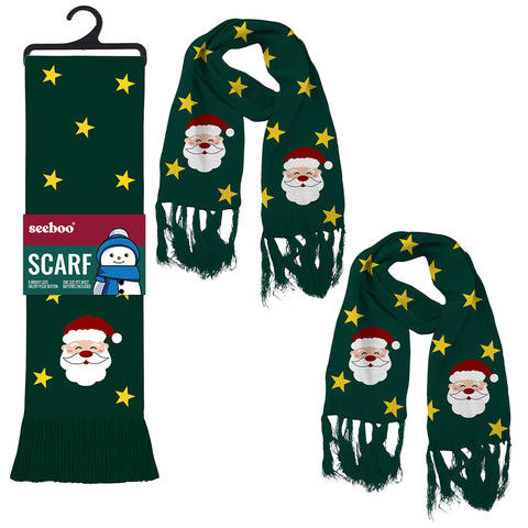 2-Pack: Soft and Warm Holiday Light Up Knit Scarf with 6 Bright LED Lights