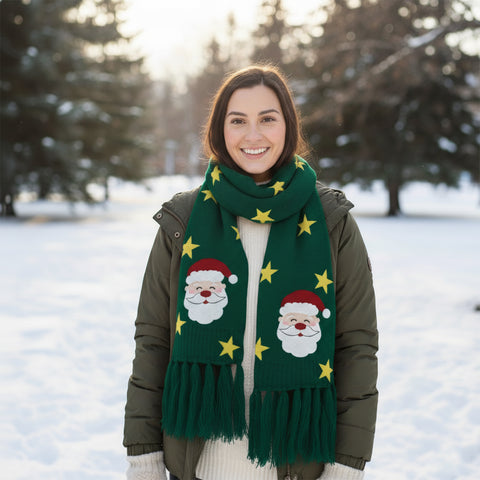 Soft and Warm Holiday Light Up Knit Scarf with 6 Bright LED Lights