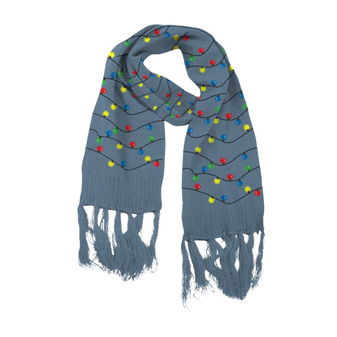 2-Pack: Soft and Warm Holiday Light Up Knit Scarf with 6 Bright LED Lights