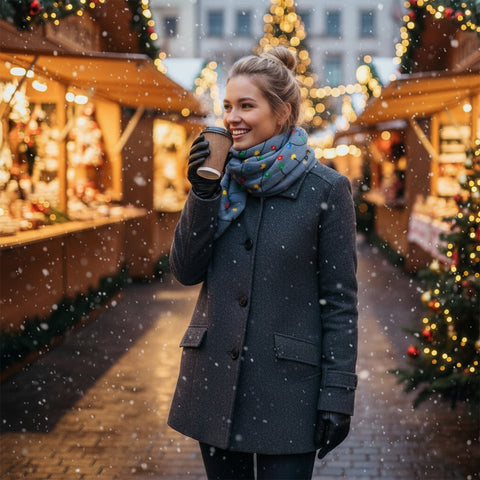 2-Pack: Soft and Warm Holiday Light Up Knit Scarf with 6 Bright LED Lights