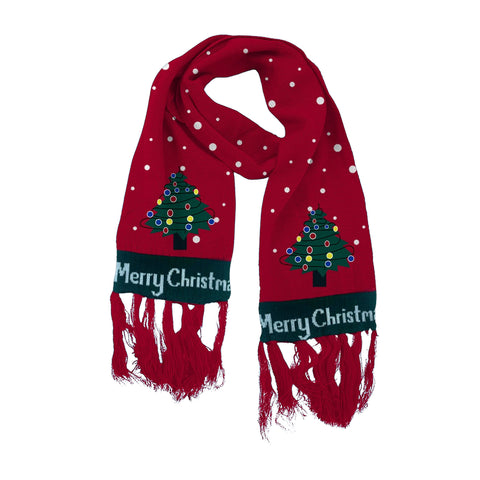 Soft and Warm Holiday Light Up Knit Scarf with 6 Bright LED Lights