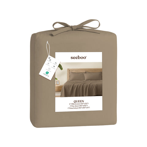 Lightweight Microfiber Bed Sheet Set – 6-Piece Ultra-Soft, Wrinkle-Free Bedding – Deep Pocket Sheets with Pillowcases – Full, Queen, King, California King