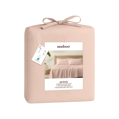 Lightweight Microfiber Bed Sheet Set – 6-Piece Ultra-Soft, Wrinkle-Free Bedding – Deep Pocket Sheets with Pillowcases – Full, Queen, King, California King