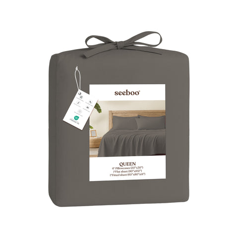 Lightweight Microfiber Bed Sheet Set – 6-Piece Ultra-Soft, Wrinkle-Free Bedding – Deep Pocket Sheets with Pillowcases – Full, Queen, King, California King