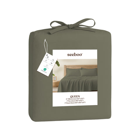Lightweight Microfiber Bed Sheet Set – 6-Piece Ultra-Soft, Wrinkle-Free Bedding – Deep Pocket Sheets with Pillowcases – Full, Queen, King, California King