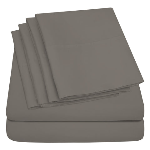 Lightweight Microfiber Bed Sheet Set – 6-Piece Ultra-Soft, Wrinkle-Free Bedding – Deep Pocket Sheets with Pillowcases – Full, Queen, King, California King