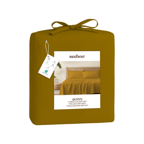 Lightweight Microfiber Bed Sheet Set – 6-Piece Ultra-Soft, Wrinkle-Free Bedding – Deep Pocket Sheets with Pillowcases – Full, Queen, King, California King
