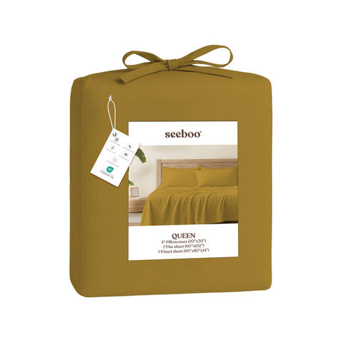 Lightweight Microfiber Bed Sheet Set – 6-Piece Ultra-Soft, Wrinkle-Free Bedding – Deep Pocket Sheets with Pillowcases – Full, Queen, King, California King