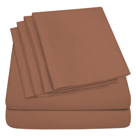 Lightweight Microfiber Bed Sheet Set – 6-Piece Ultra-Soft, Wrinkle-Free Bedding – Deep Pocket Sheets with Pillowcases – Full, Queen, King, California King